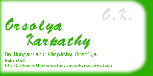 orsolya karpathy business card
